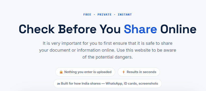 Digital Safety Checker Homepage